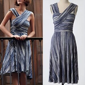 Anthropologie Plenty by Tracy Reese Dress Blue Striped Draped Size P/XS